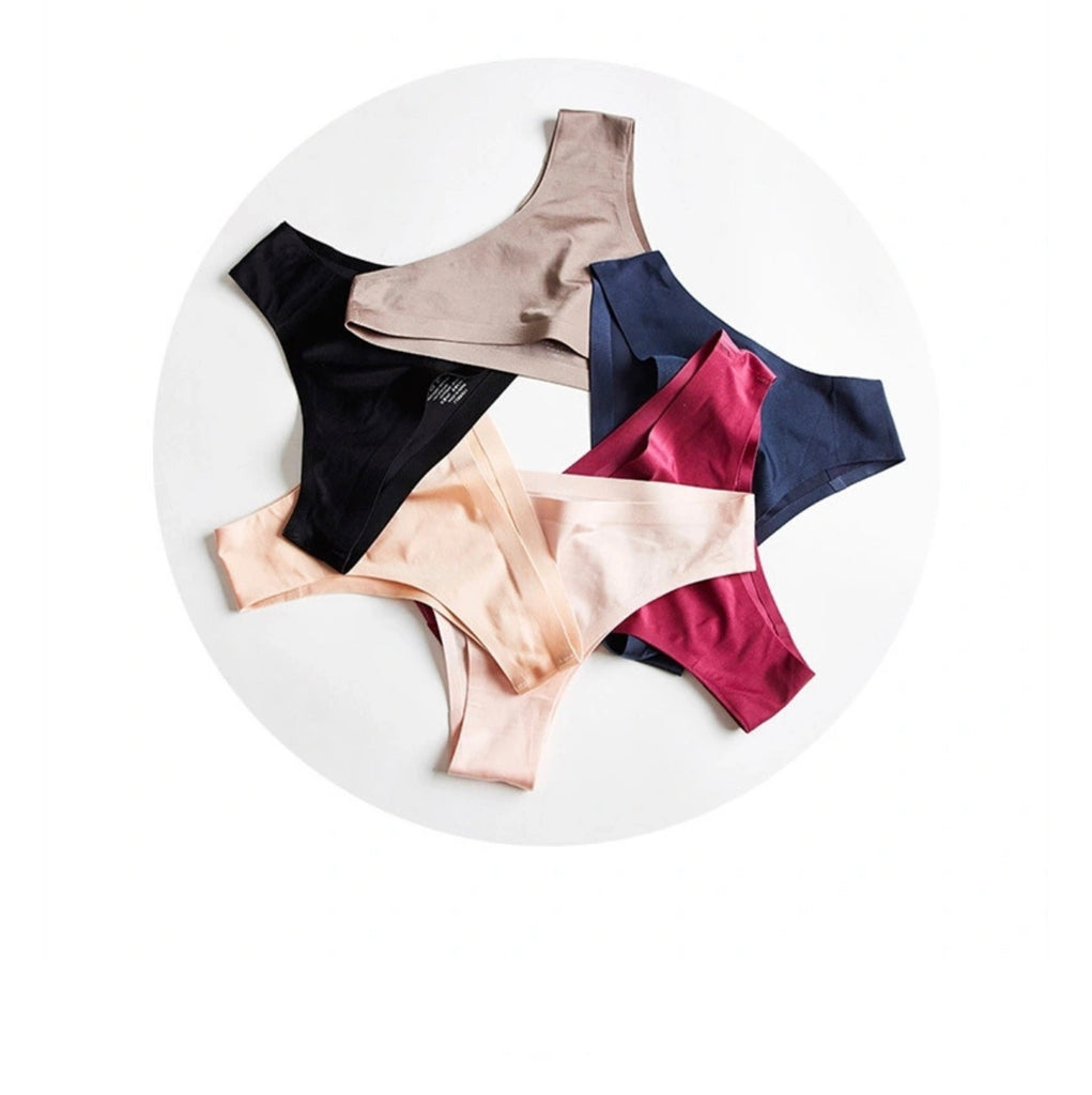 Baywell Seamless Thongs for Women 3 Pack Ice Silk Soft Thong