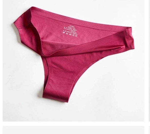 Intiflower High Quality Underwear Ice Silk Seamless T Back Panties