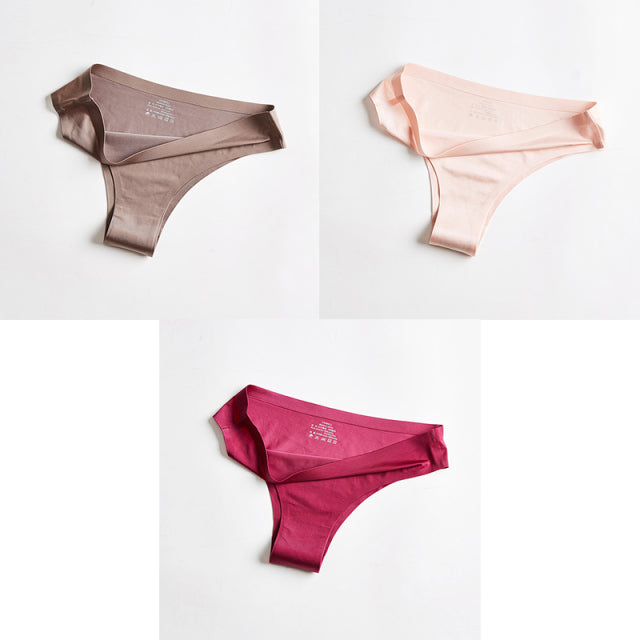 Womens Thongs Lingerie Ice Silk G-Strings Seamless Yoga Panties Briefs  Underwear