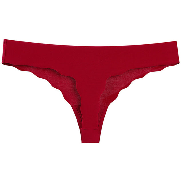 YiHWEI Female Short Red Plus Size Lingerie 3 Pack Women's Solid Color  Casual Seamless Silk Thong Comfortable Seamless Ultra Thin Low Waisted  Underwear XL 